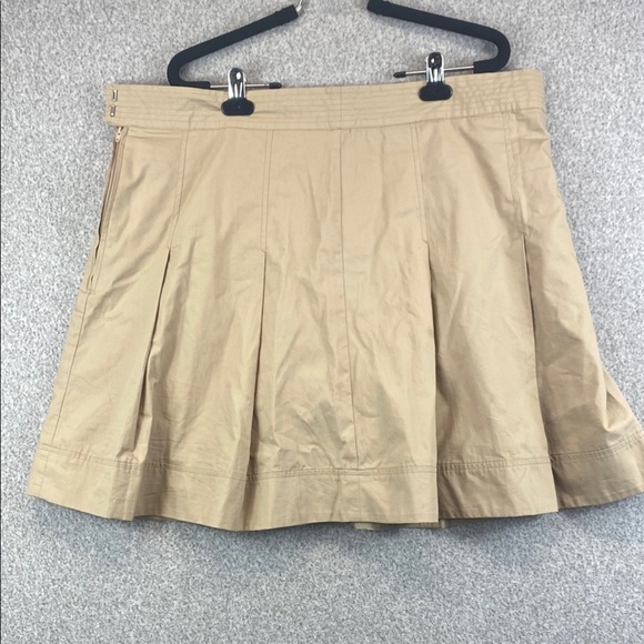 Banana Republic pleated skirt size 18 mini to midi tan pickle ball preppy golf - Picture 1 of 9